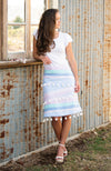 A-Line Skirt | Pastel Striped Linen PomPoms | Fun and Feminine Women's Fashion Online Australia