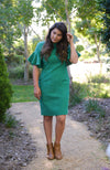 Cousin Billie | Adelina Frilled Linen Dress - Shamrock | Fun and Feminine | Australian Made Women's Fashion