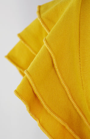 Mustard Frilled Sleeve Elegant Basic Summer Top | Cousin Billie