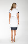 Corporate Pencil Dress | White and Navy Denim | Fun and Feminine Women's Fashion Online Australia