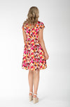 Fit and Flare Dress | Fun Bright Pink Abstract | Fun and Feminine Women's Fashion Online Australia