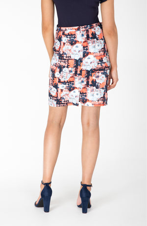 Pencil Skirt | Navy and Orange | Stretch Cotton | Fun and Feminine Women's Fashion Online Australia