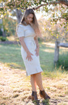 Cousin Billie | Jaynie Pleated Linen Dress - Oatmeal | Fun and Feminine | Australian Made Women's Fashion